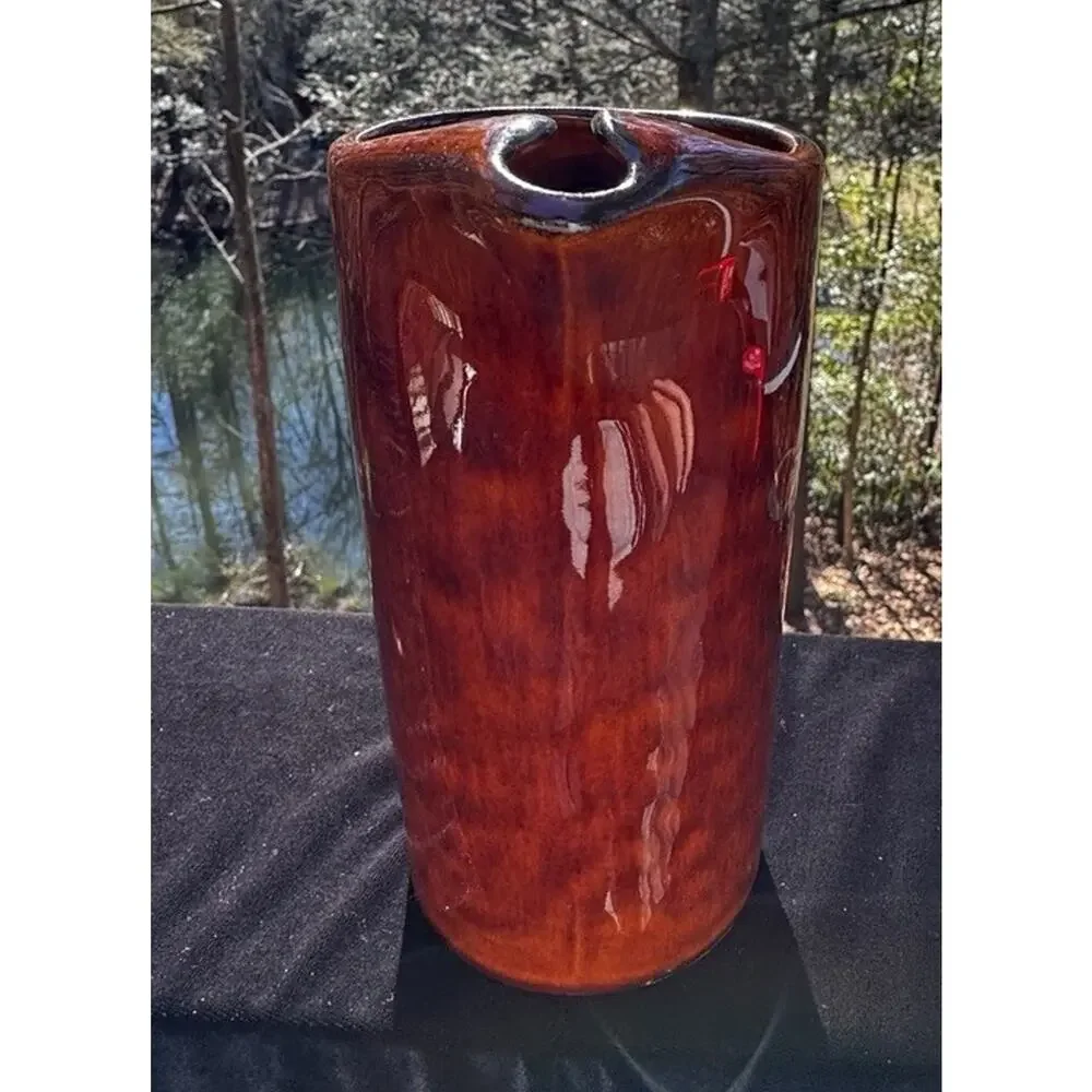Vintage Coronet VSQ Brandy Pottery Water Pouring Pitcher Brown Barware -A1